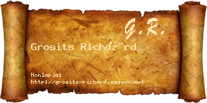 Grosits Richárd névjegykártya